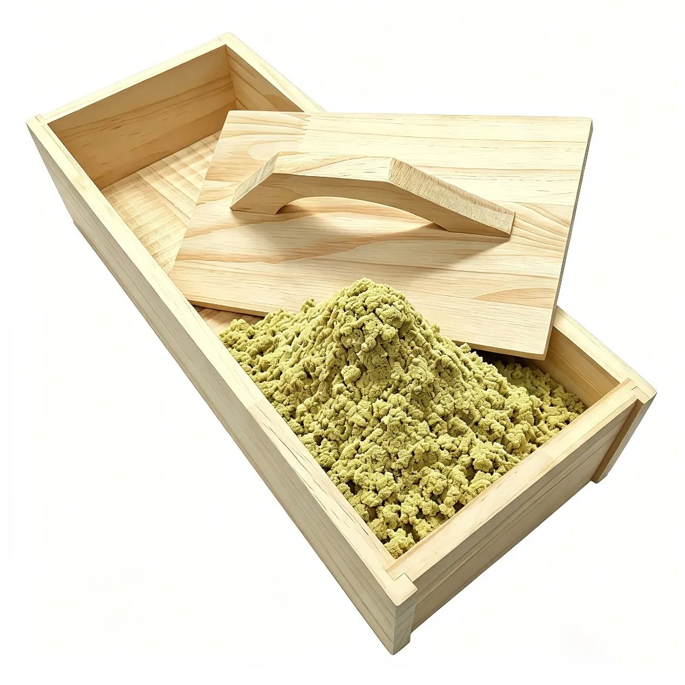 Pine Wood Handmade Moxa Floss Making Box Hand Push Moxibustion Roller Tray Box DIY Mugwort Processing Tool for Home Moxibustion