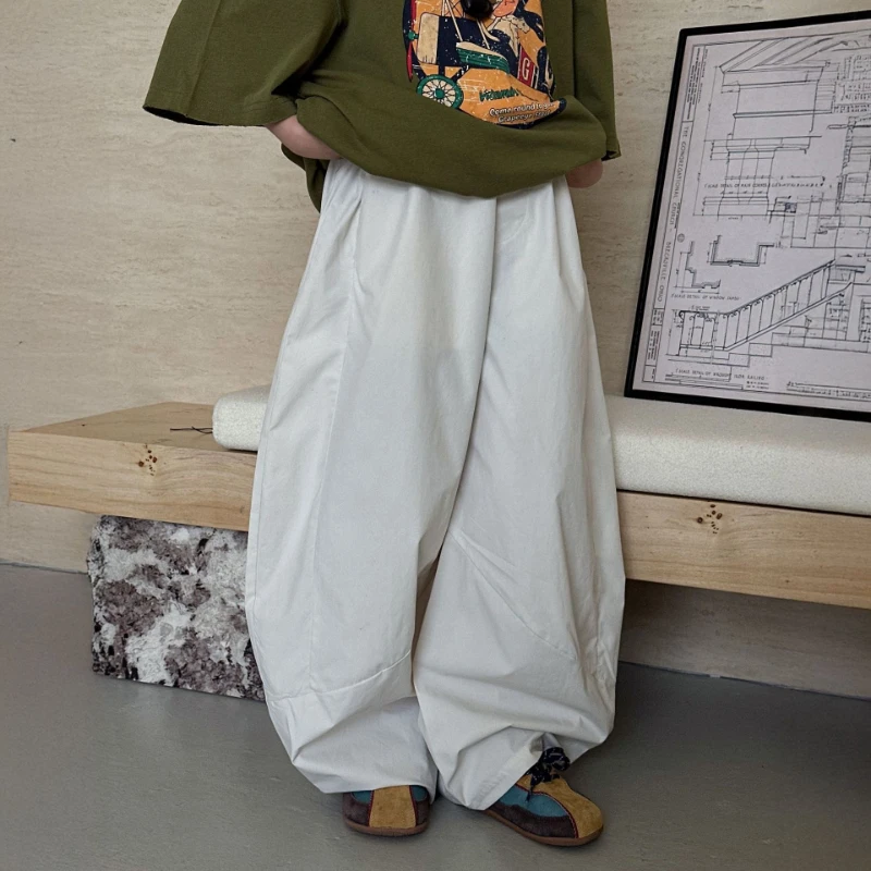 2026 Spring/Summer New Hot Selling Children's Solid Color Lantern Long Style Elastic Waist