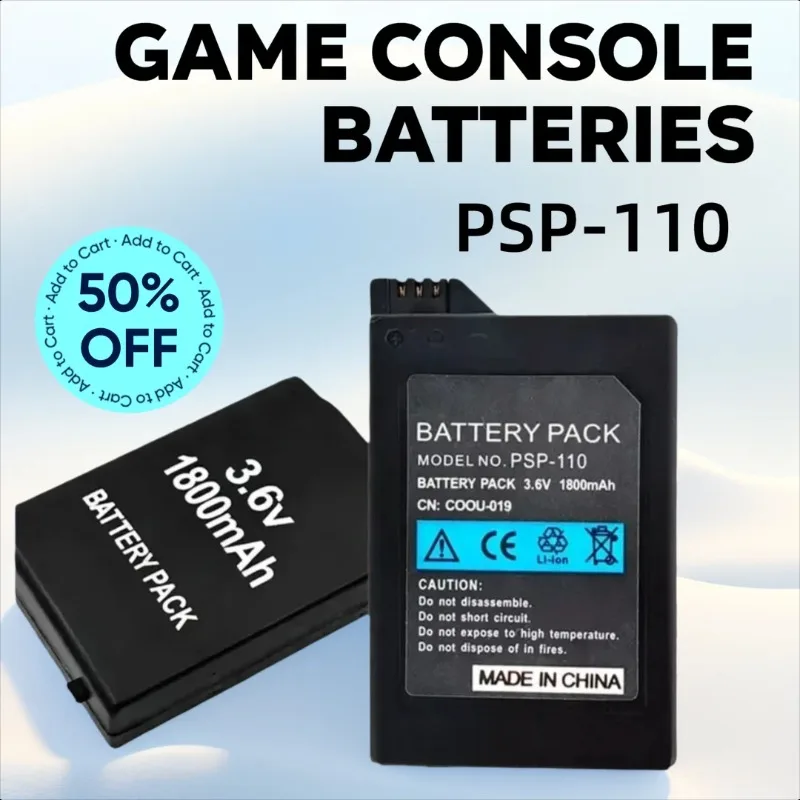 

1800mAh 3.6V PSP-110 PSP110 for Sony PSP1000 PSP 1001 PSP1002 PSP 1004 PSP1005 PSP008 Portable Game Console Batteries