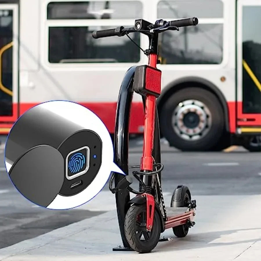 قفل كابل فولاذي طويل 150 سم مع تصميم مقاوم للماء بدون مفتاح للدراجات الآمنة سكوتر باب الدراجة النارية بوابة السياج بصمة Un #5