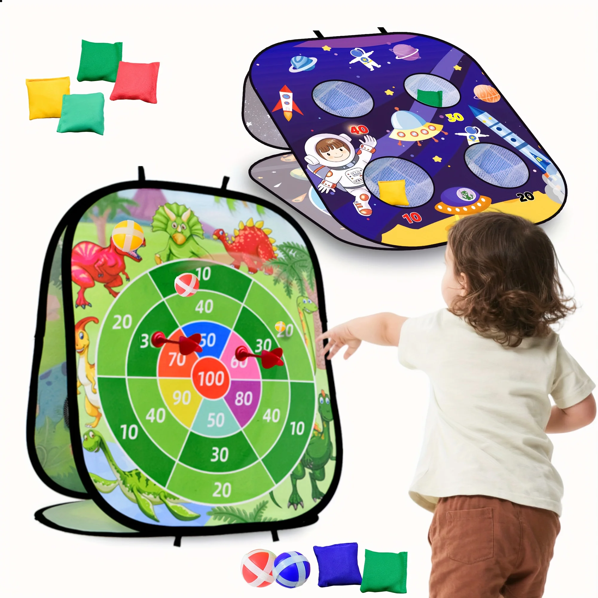 3in1ビーンバッグトスゲーム-子供用-コーンホールボード-ダーツ-スティッキーボール-幼児用おもちゃ-パーティー-屋外-庭-誕生日プレゼント