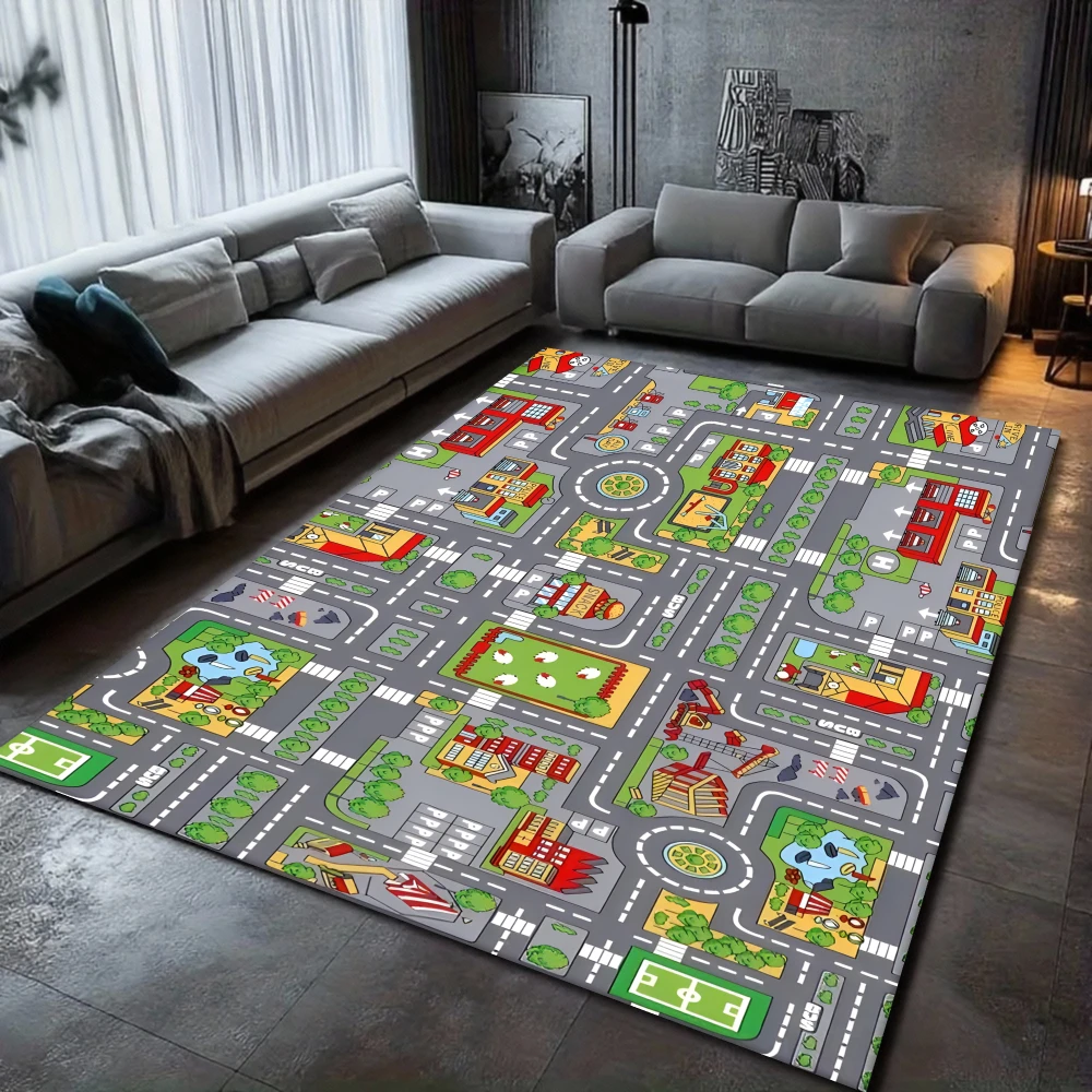 

Large Game Map Carpet Living Room Soft Floormat Machine Washable Easy To Clean Carpets Study Bedroom Anti-slip Rug Gift