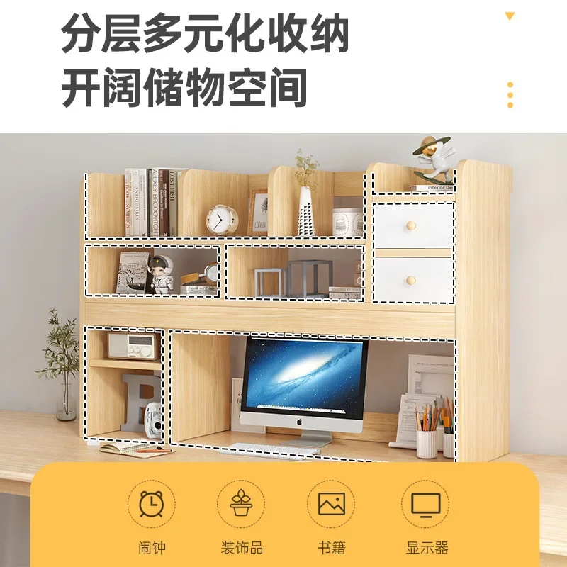 Schreibtisch-Aufbewahrungsregal, Büro, einfaches Bücherregal, Bücherregal, kreatives Bücherregal für Studenten