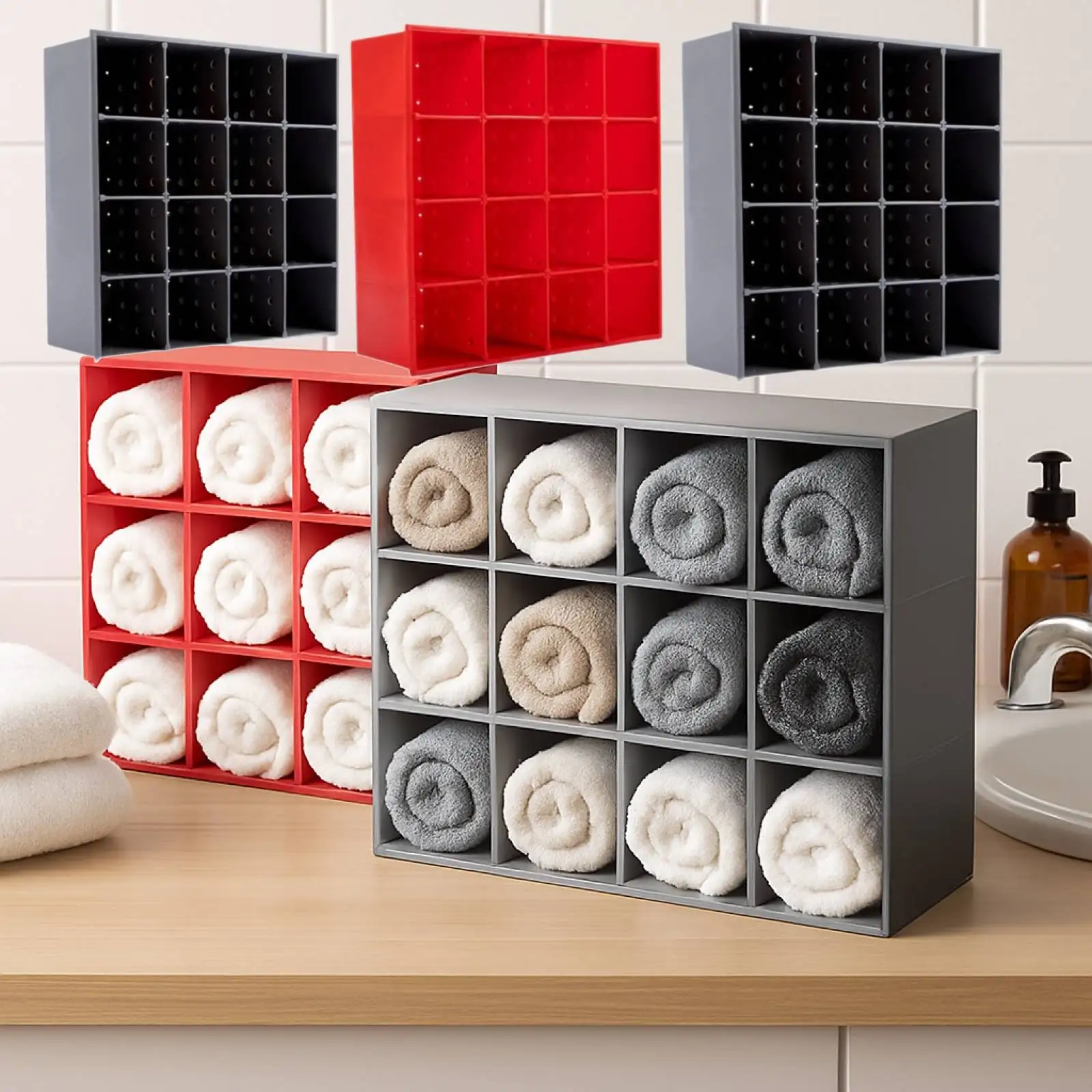 

Car Wash Towel Organizer Cleaning Cloth Rack Beauty Shop Towel Rack Household Practical Tidy Accessory Holding 16 Towels