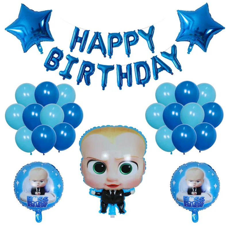 Boss Baby Birthday Aluminum Balloon Party Set Cartoon Digital Birthday Decoration