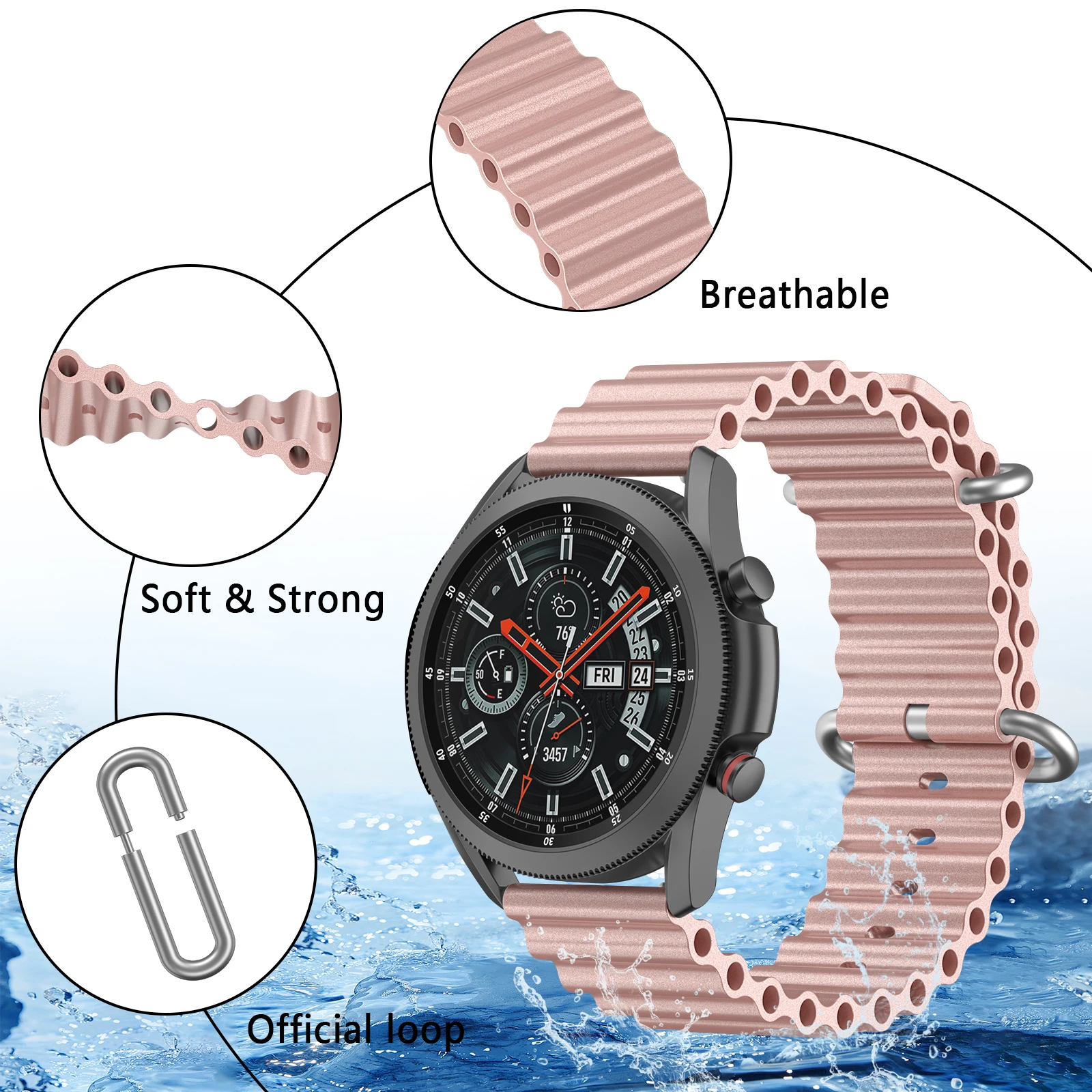 22mm Ocean Band For Samsung Galaxy Watch 46mm/Gear S3 Frontier/Gear S3 Classic Strap For Galaxy Watch 3 Bands 45mm Band Bracelet