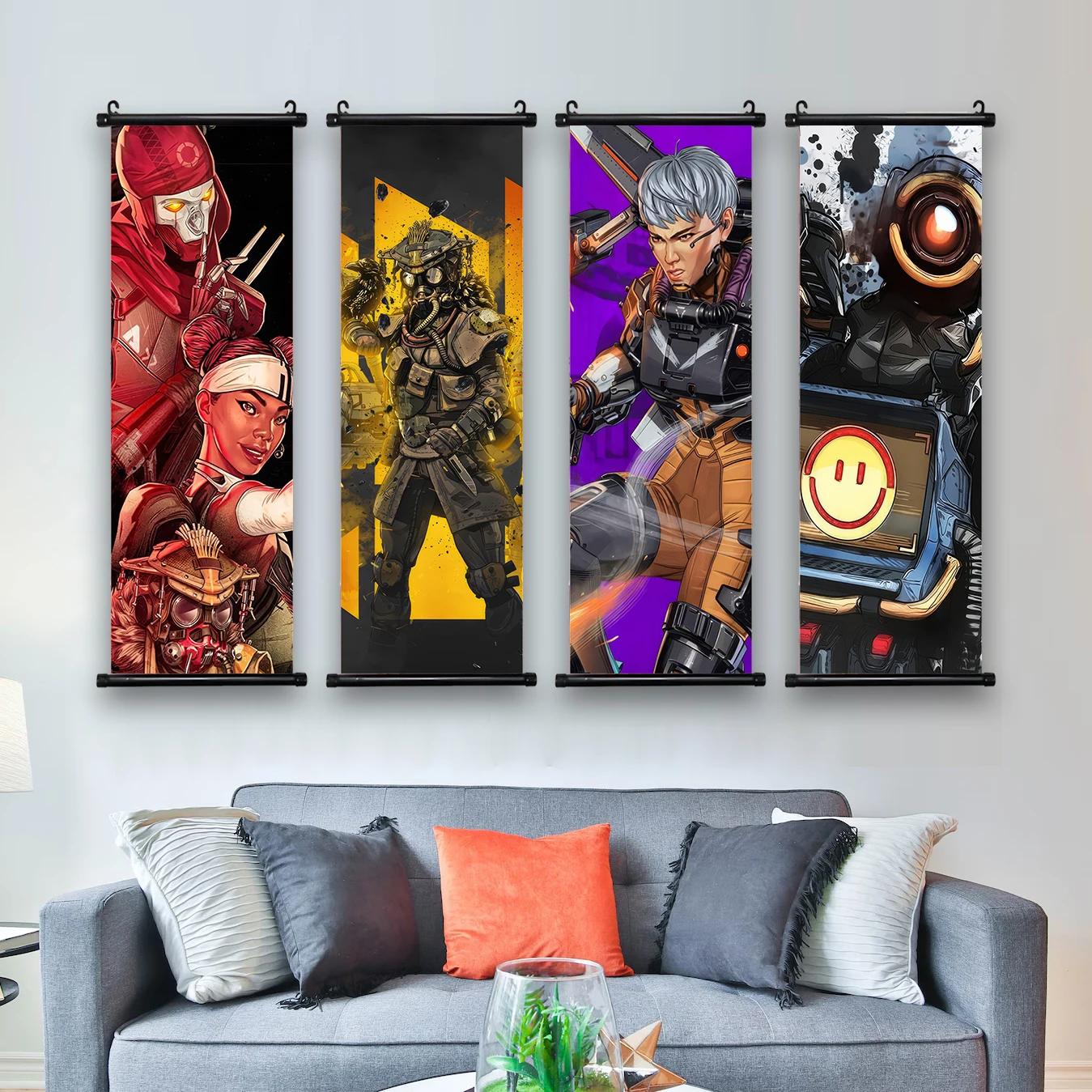 APEX Hanging Scroll Poster GAME GIBRALTAR Figures Wallpaper Wall Artwork Canvas Painting Print WRAITH Home Decoration Art Gift