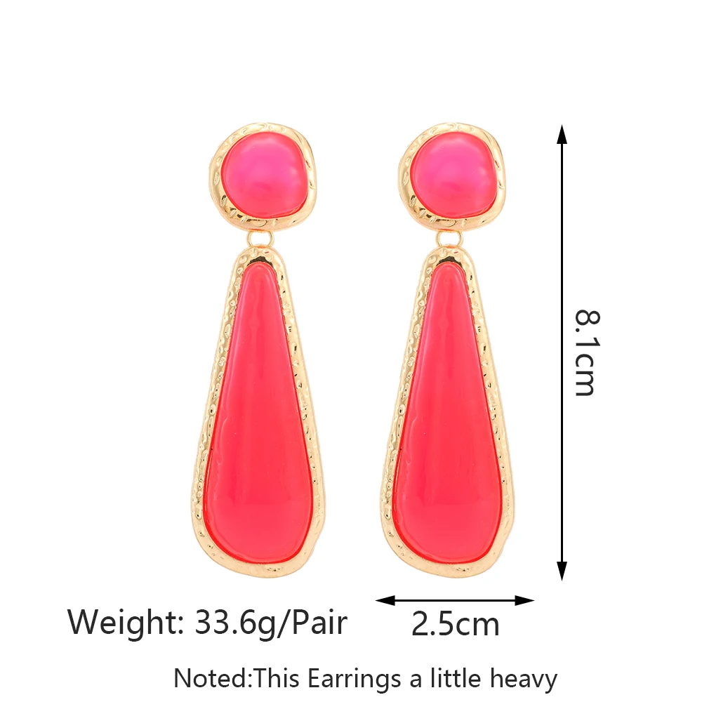 Luxury Glass Big Dangle Earrings For Women Fashion 2024 Geometric Party Wedding Elegant Long Pendant Vintage Jewelry Accessories