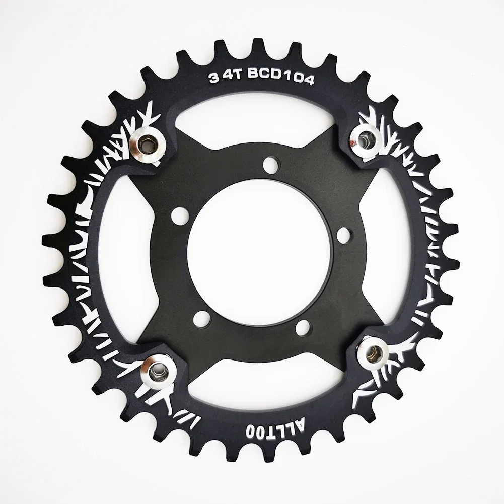 E-Bicycle Chain Ring Offset Correction Aluminum Alloy Ebike Chainring Crankset For Bafang BBS01 BBS02 E-bike 104BCD Chainring