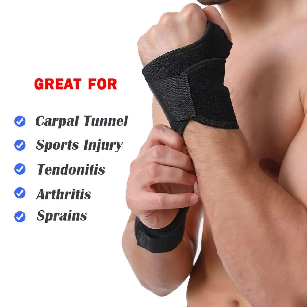 1Pcs Adjustable Wrist Compression Wrap Elastic Wrist Support Brace for Carpal Tunnel Arthritis and Tendinitis,Pain Hand Relief