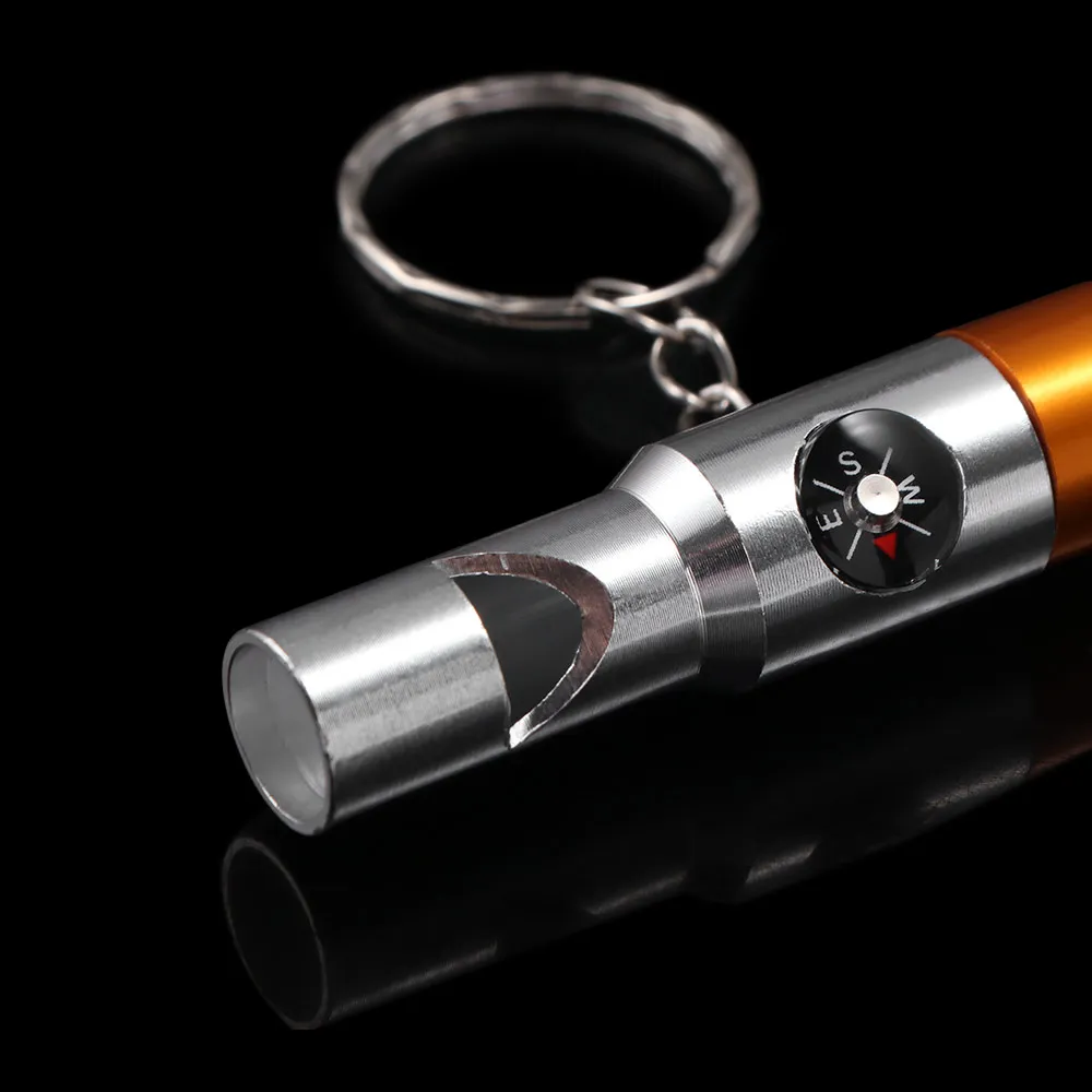 Hot Sale Tools Quality Keyring Portable Climbing Light Outdoor Hiking Tool Whistle 3-In-1 Flashlight Compass