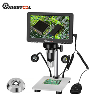 Mustool DM9 1200X 7 inch Magnifying Digital Microscope with Reflect Cover High Resolution 1080FHD Video LED Light Microscope