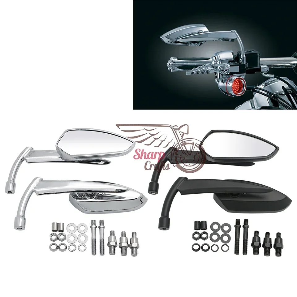 Motorcycle 8mm/10mm Thread Rear View Side Mirror For Harley Sportster lron XL Touring Softail Dyna Honda Suzuki Kawasaki Yamaha
