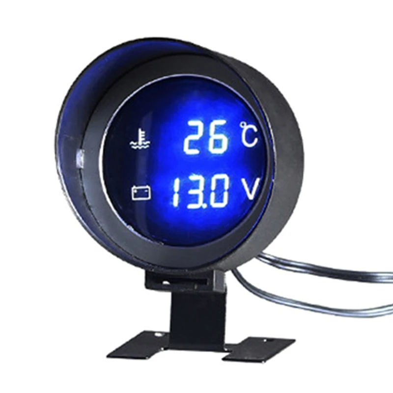 Universal Car Water Temperature & Voltmeter Gauge Digital Display for 12V/24V Vehicle Truck Motorcycle Real time Monitoring