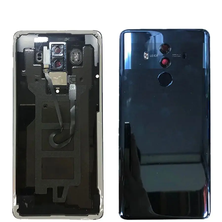 Wadah kaca belakang untuk Huawei Mate 10 Pro, wadah penutup baterai Huawei Mate 10 Pro dengan Sensor sidik jari + lensa kamera + lampu kilat Mate 10Pro