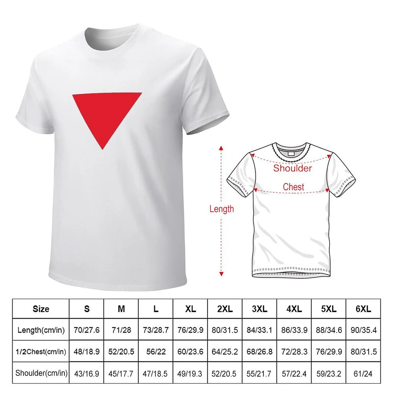 Inverted Red Triangle T-shirt summer tops Short sleeve tee Men's t-shirts