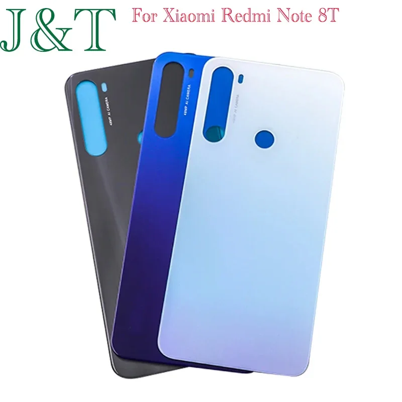 New For Xiaomi Redmi Note 8T Battery Back Cover Rear Door Note8T Glass Panel Battery Housing Case Sticker Adhesive Replace