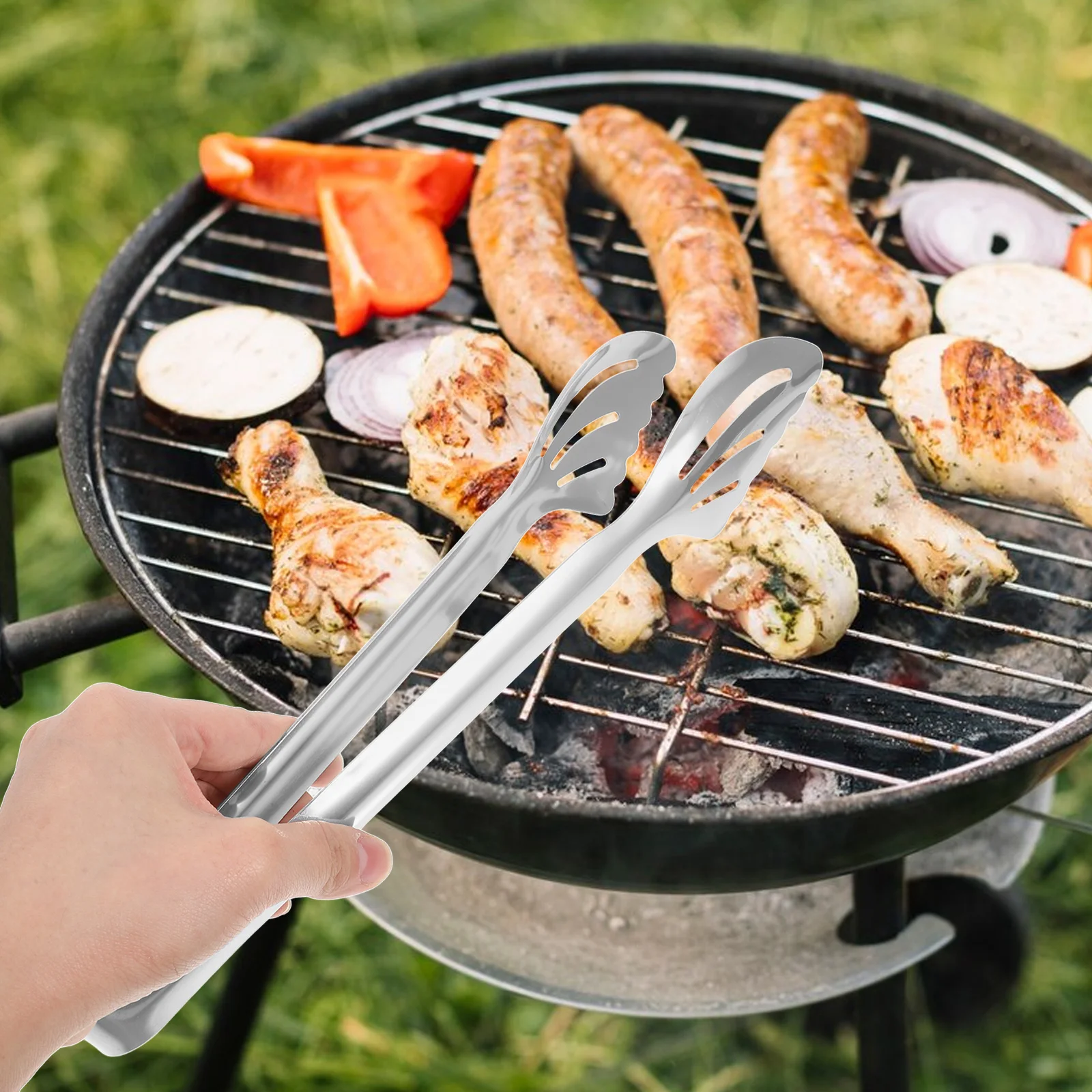 

Stainless Steel Food Tongs Anti-Scald Kitchen Tool for Serving Salad Bbq Pasta Meat Dessert Buffet Cooking Baking Grilling