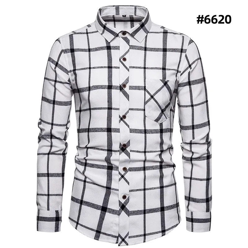 Mens Clothing Blouse Blue Gradient Striped Men Dress Shirt Tops Casual Business Plaid Print Long Sleeves Camisa Social Masculina