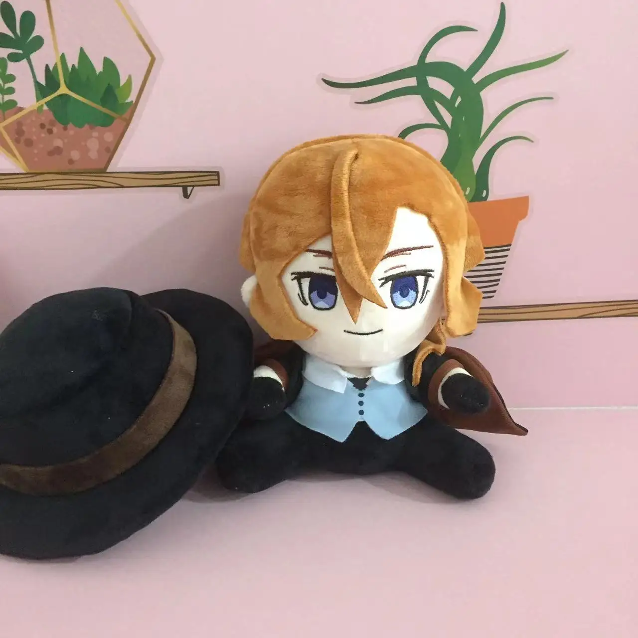 Anime Cosplay Nakahara Chuya Plush Bungou Stray Dogs Stuffed Sitting Posture Doll Pillow Toy Chirstmas Gifts