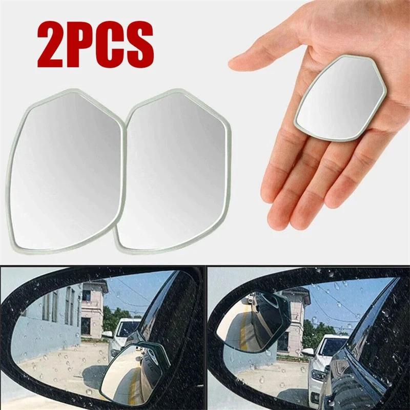 Car Blind Spot Mirrors Sector Frameless Auxiliary RearView Mirror 360 Degree Wide Angle Adjustable for Car Parking Reversing