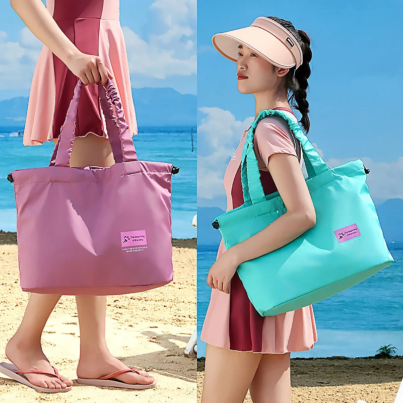 Ladies' fitness swimming dry wet separation backpack, large capacity waterproof fabric toiletries storage outdoor sports handbag
