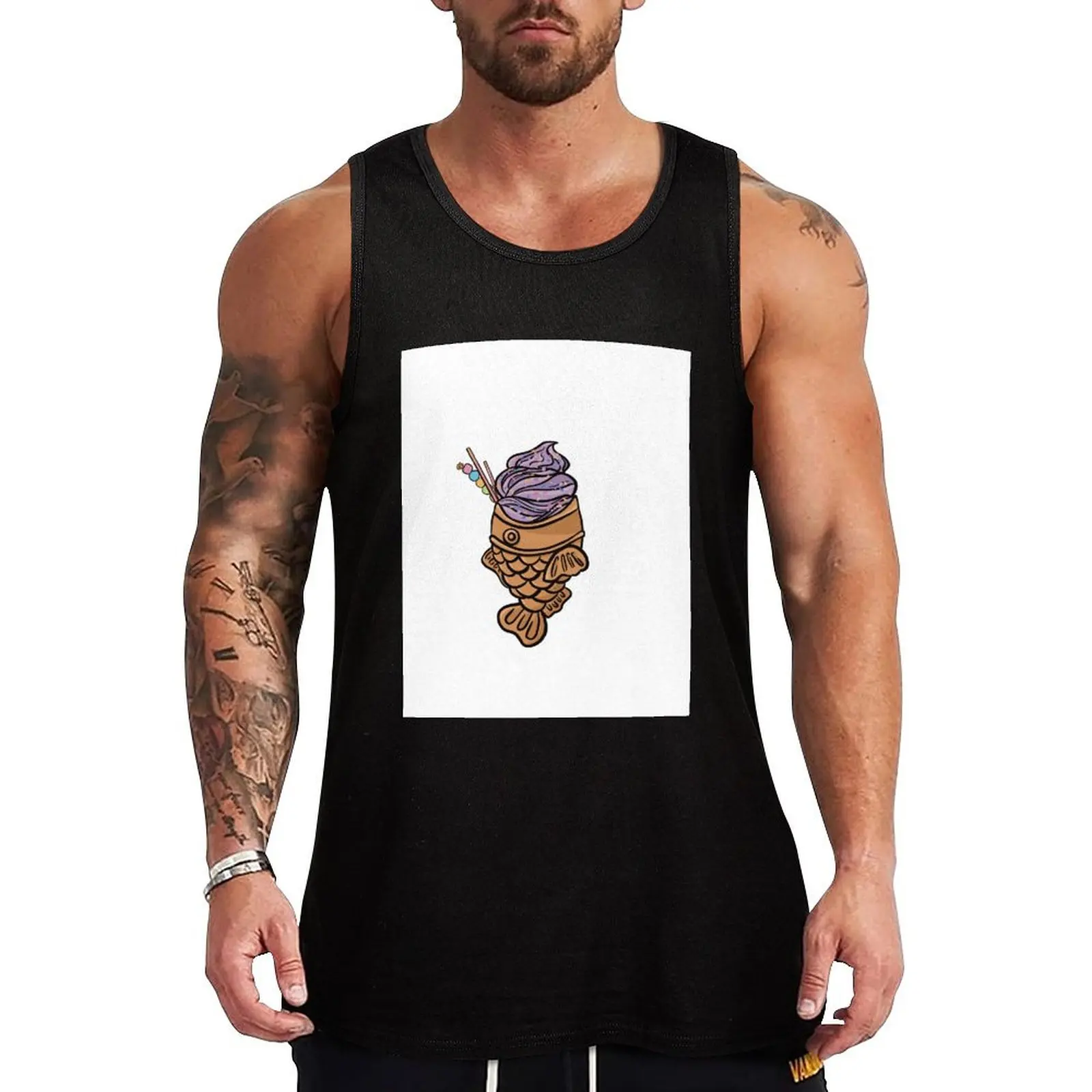 Cute Taiyaki with outline Tank Top Vests basketball clothing