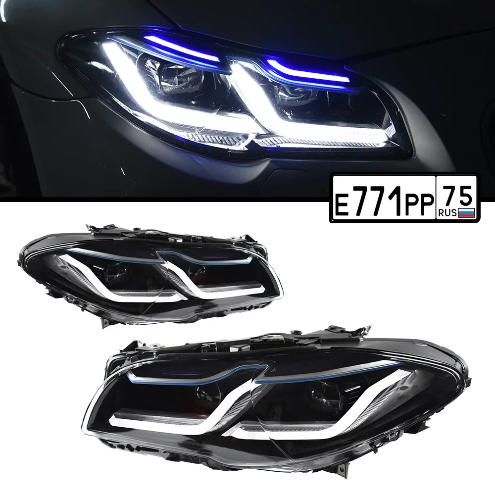 Suitable for 11-17 BMW 5 Series F10 headlight assembly F18 modified LED daytime running light double lens headlight