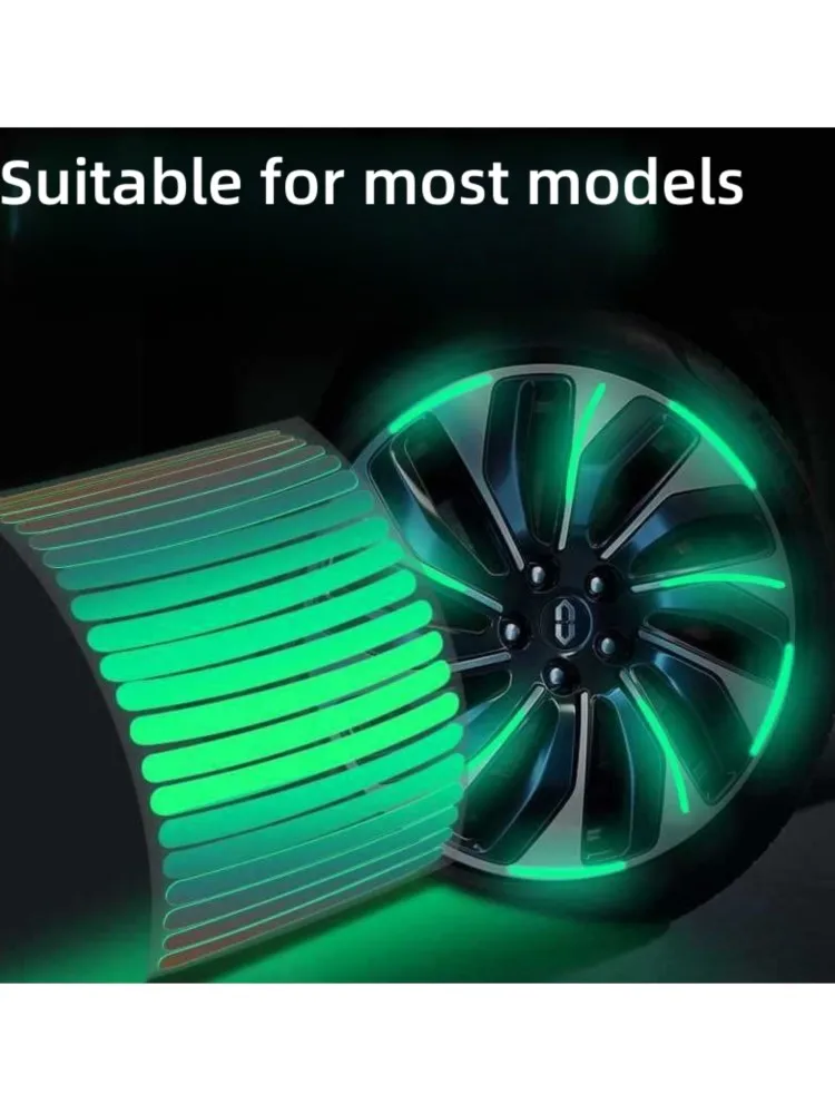AliExpress Dry Carbon 20pcs Car Wheel Hub Reflective Sticker Tire Rim Reflective Strips Luminous for Night Driving Car Bike Motorcycle Wheel Sticker