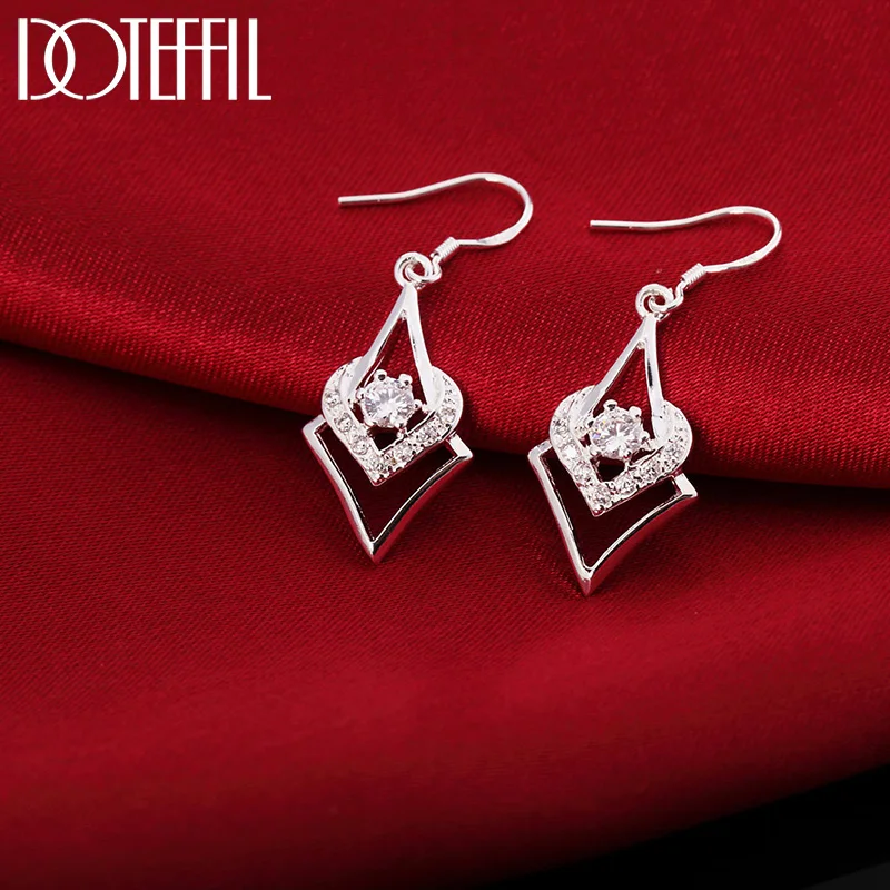 Boucles d'oreilles documents en argent pour femmes, bijoux élégants, cristal assressenti, cadeaux de fête des mères, nouveau