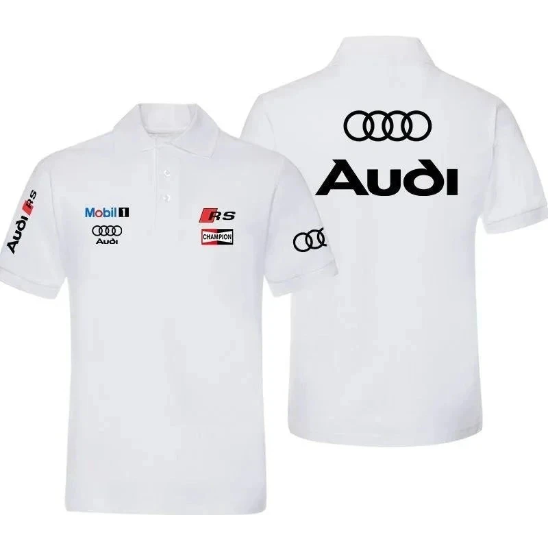 Audi RS Performance Car Car Modified Men's POLO Shirt Summer Lapel Short Sleeve Racing Motorcycle T-Shirt