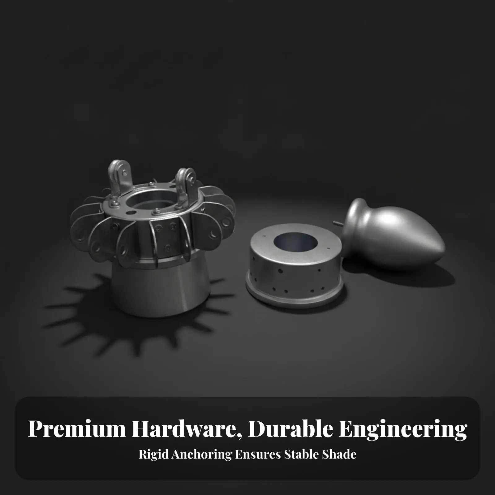 Cast Aluminum Parasol Frame Component Umbrella Hub Connector with U-clip for Outdoor Patio Canopy Repair Replacement Part