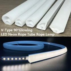 V-Type 90 Glowing LED Neon Rope Tube Outdoor Waterproof Silica Gel Diffuse Channel Flexible Ribbon Strip Light for WS2811 WS2815