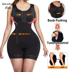 High Compression Body Shaper Faja Bodysuit Corset Top Side Zipper Original Colombian Girdles Postpartum Slimming Shapewear