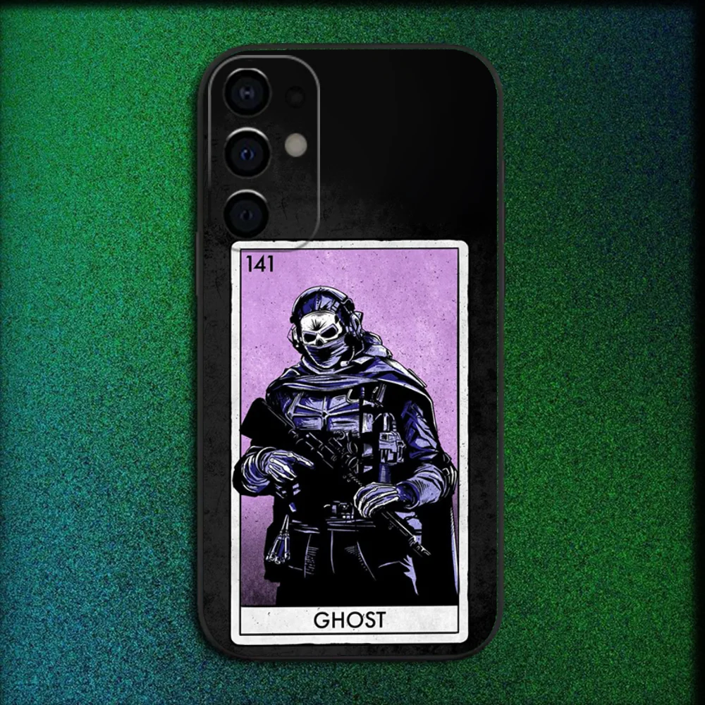 حافظة هاتف COD Call Of Duty G-Ghost لهاتف سامسونج S25، S24، S21، S22، S23، S30، Ultra، S20، Plus، Fe، Lite، Note، 10,9,5G غطاء أسود
