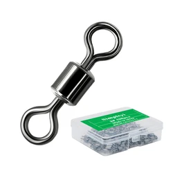 100pcs/box Fishing Barrel Bearing Rolling Swivel Solid Rin Connector Ocean Boat Fish Hooks Lures Tool Carp Goods For Fishing