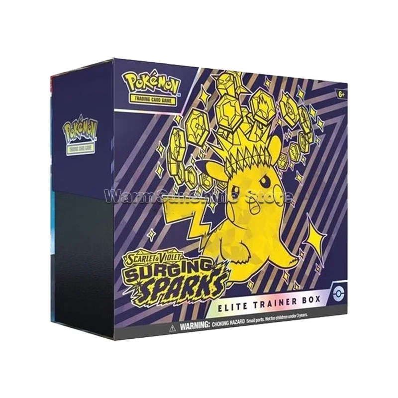 Oryginalna karta Pokemon angielska PTCG SV8 iskier chirurgicznych ETB Box karty kolekcjonerskie prezenty urodzinowe dla dzieci zabawki