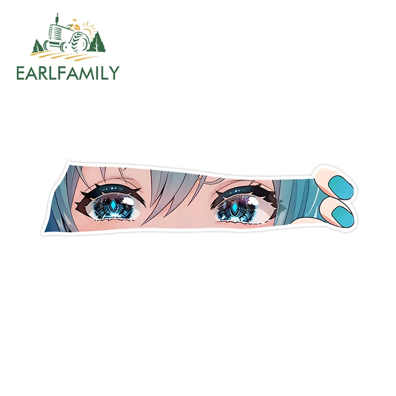 EARLFAMILY Adorable Anime Girl Eyes Car Stickers Beautiful Amusing Design Car Body Decals Vinyl Rearview Mirror Decoration