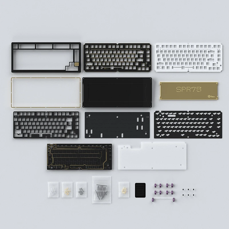 Imagem -05 - Kit Faça Você Mesmo Personalizado Akko para Teclado Mecânico Alumínio Barebone Fr4 Placa Pom Pinos Hot-swap 75 Spr 75