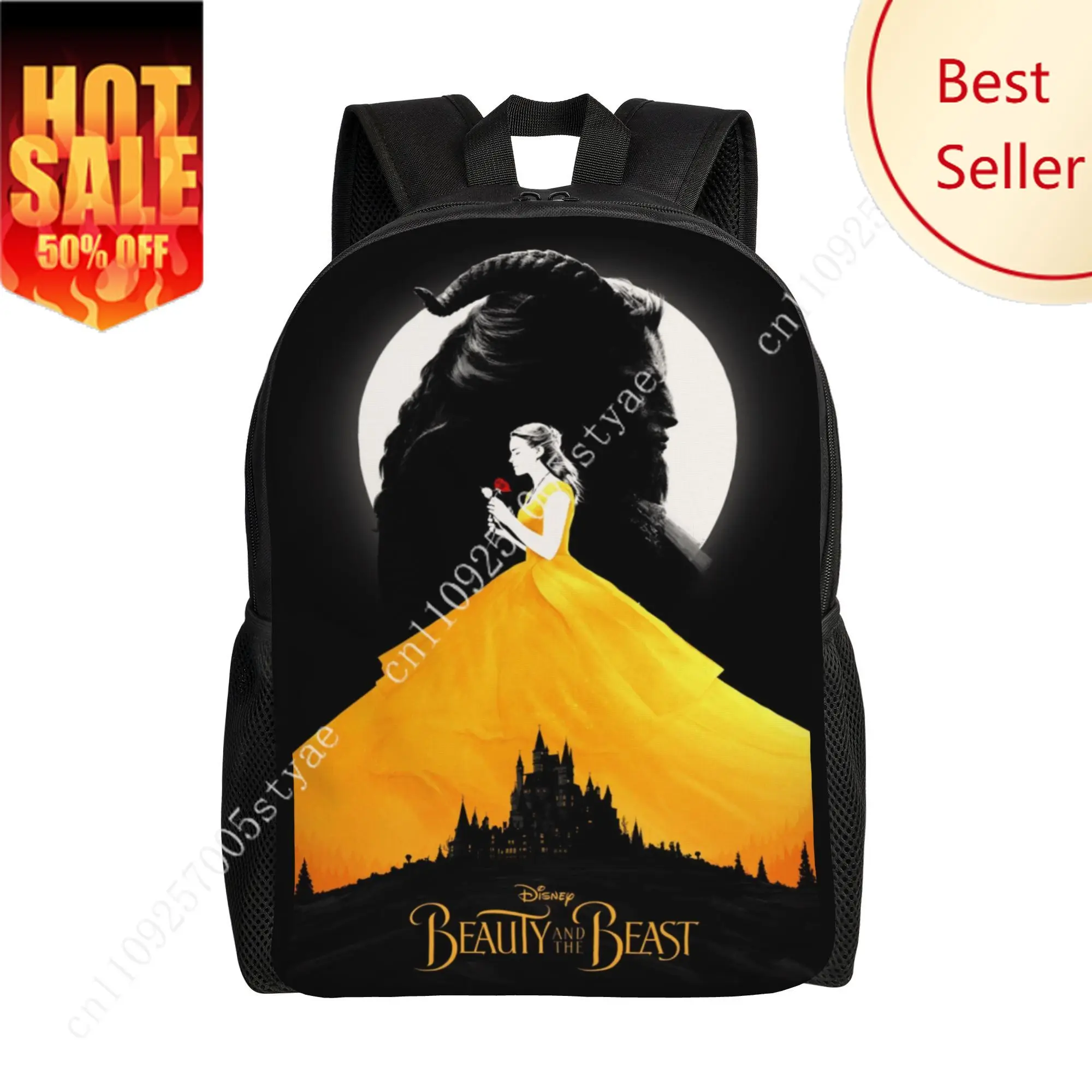 

Belle classic Backpack Disney Cartoon Decorate Fabric Bags Design Your Photo Logo Text Party Holiday Custom Gifts