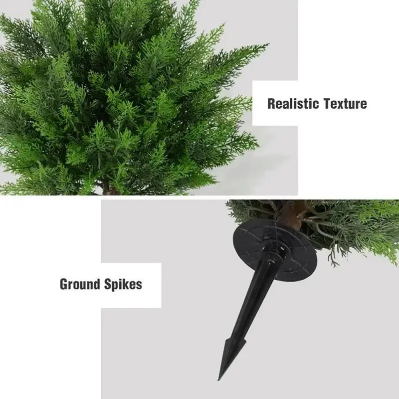 Plantes vertes artificielles avec piquet, fausses plantes d'extérieur, décoration d'intérieur, porte d'entrée, jardin, fil d'arrière-cour, degré UV, 2 pièces