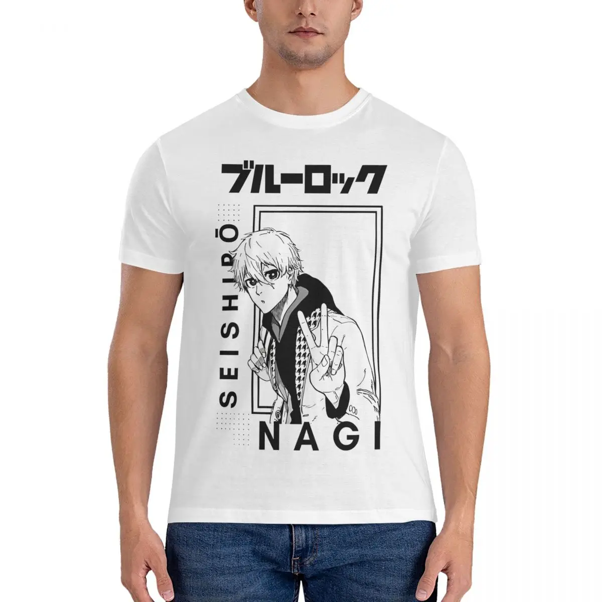 Fashion Nagi Seishiro Tshirts Unisex O-neck Short Sleeve Top Tee Blue Lock Soccer Sports Anime 100%Cotton Clothing