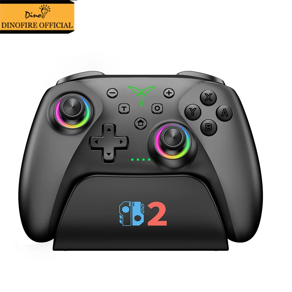 

Dinofire Wireless Controller For for Switch2/Switch/Switch OLED/Switch Lite with Hall Effect Joysticks Gamepads Charging Dock