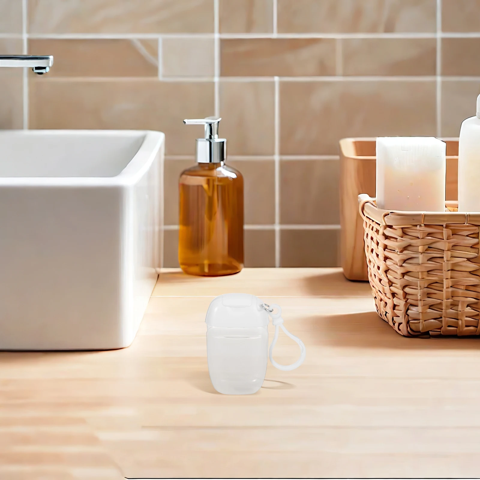 

9pcs Travel Bottles Keychain Leakproof Refillable Small Portable Empty Lotion Shampoo Makeup Sub Bottles With Hook For Outdoor