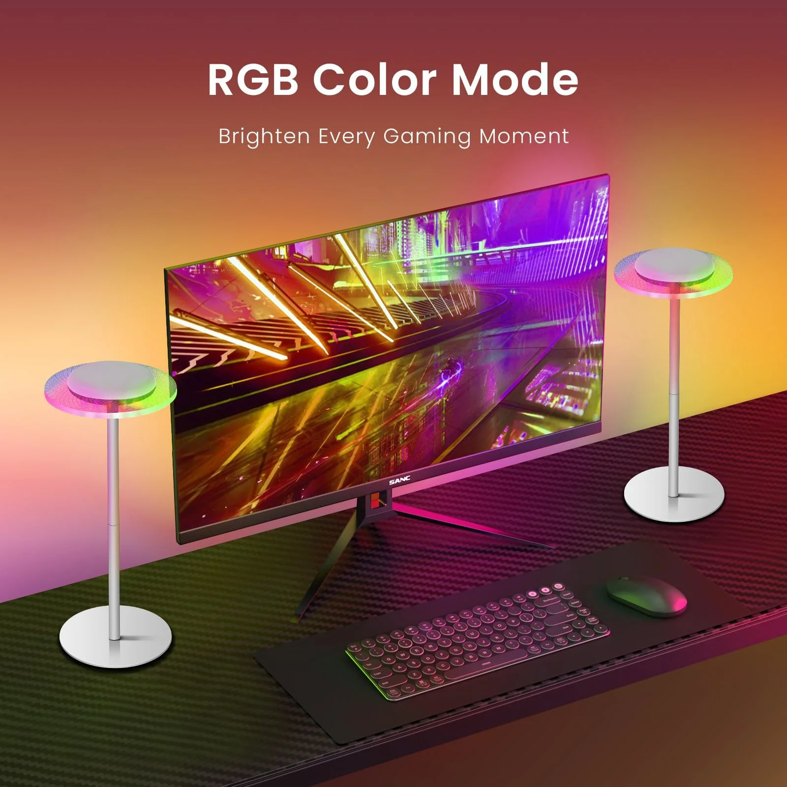 LED Desktop Lighting Lamp Bedroom Round Rechargeable Table Lamp Atmosphere Lamp