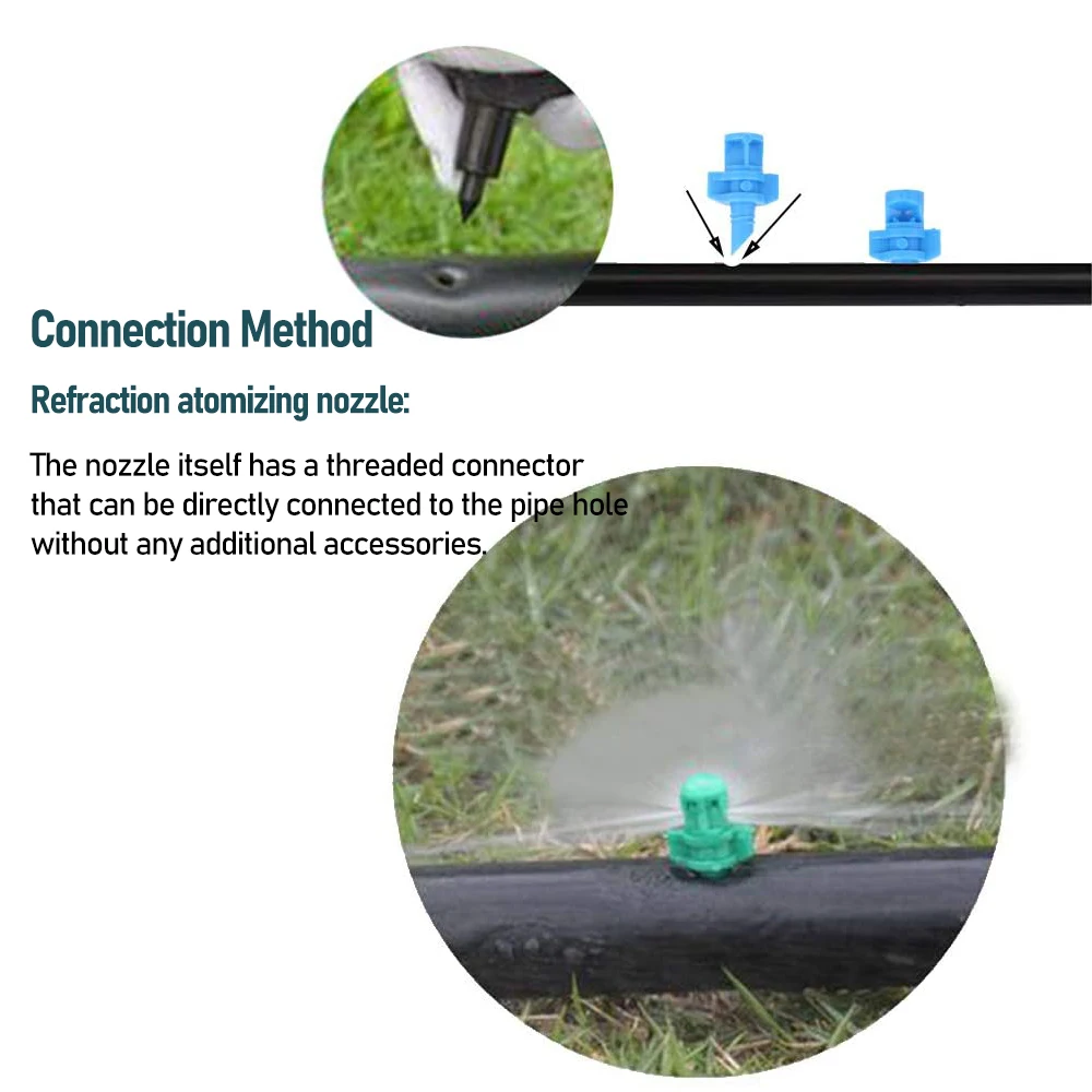 90/180/360 Degree Watering Refraction Nozzle Sprinkler Head Thread Connector Garden Fruit Tree Drip Irrigation Mist Sprayer