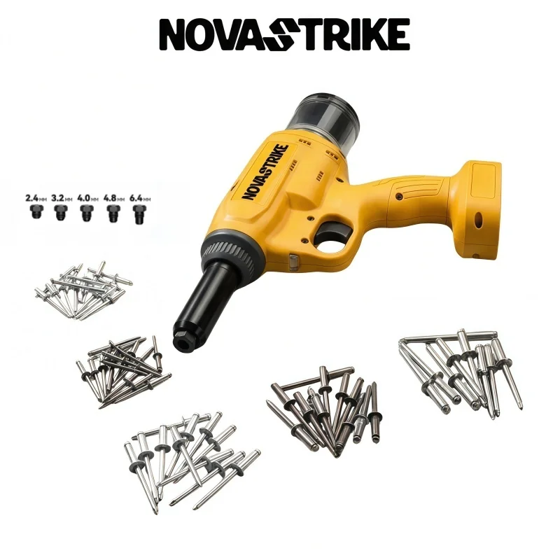 Brushless Electric Automatic Rivet Gun Cordless Rivet Tool up to 1/4