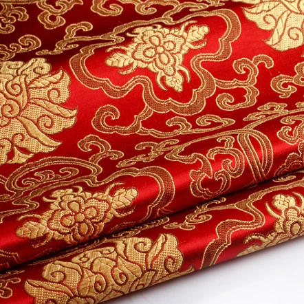 Jacquard Fabric for Sewing Kimono Cheongsam and Bag Hot Sale Vintage Fabric Chinese Style Brocade Satin Aramid Fabric Woven Weft