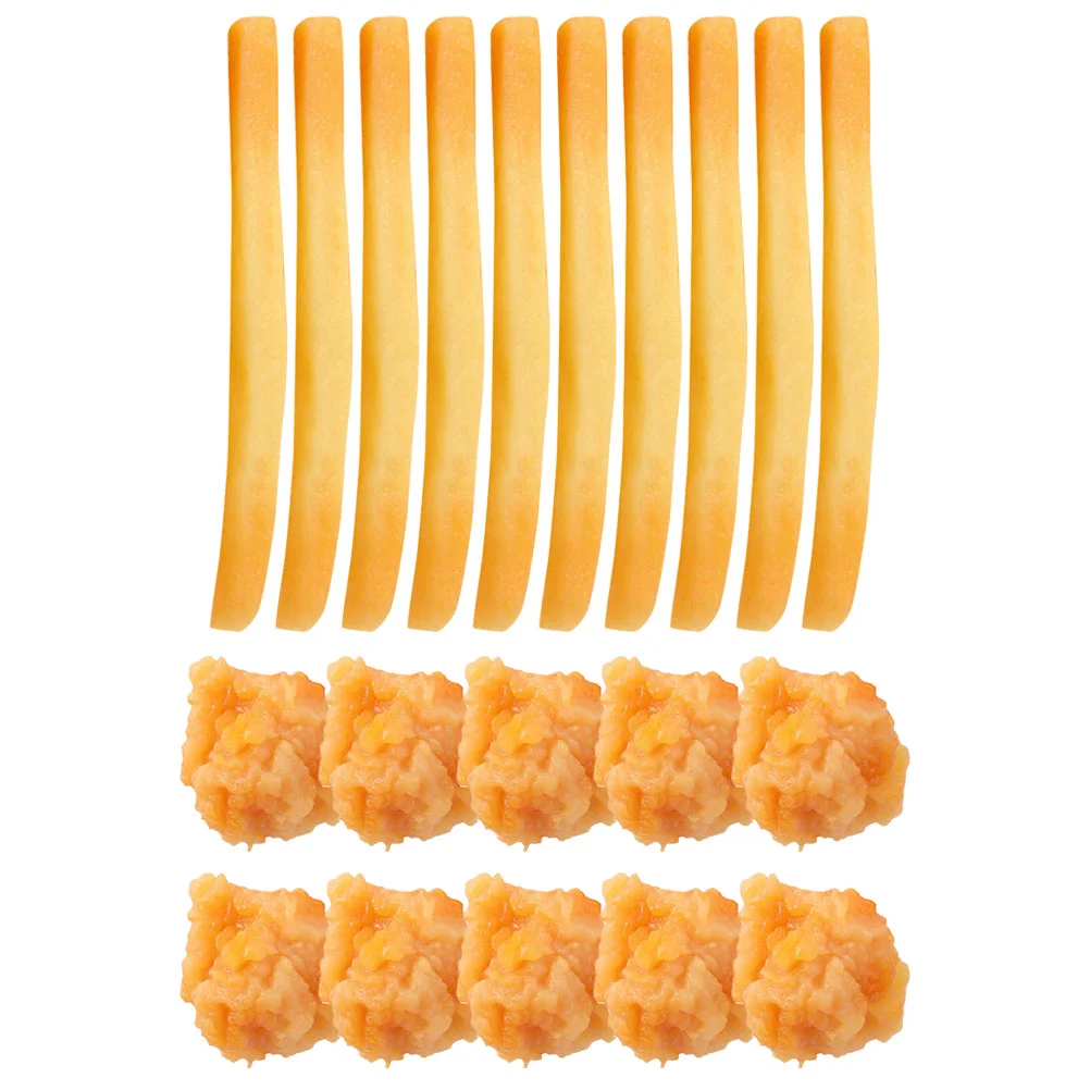 

20 Pcs Snack Model French Fries Kitchen Simulation Display Artificial Chicken Popcorn for DIY Toy