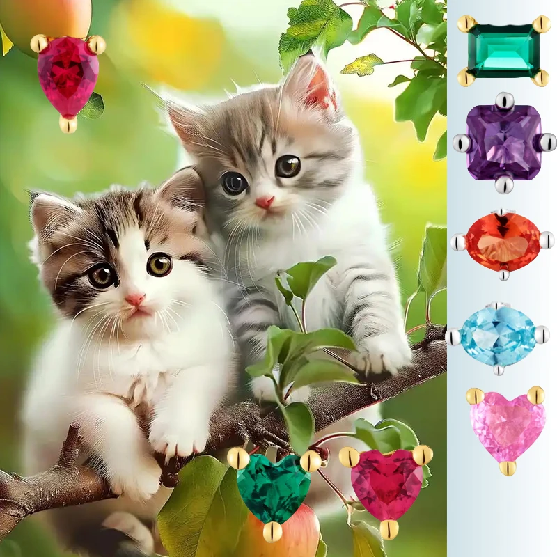 

Cat Accessories Spanish original jewelry Gold plated with geometric crystal earrings Fashion exquisite romantic gift for women